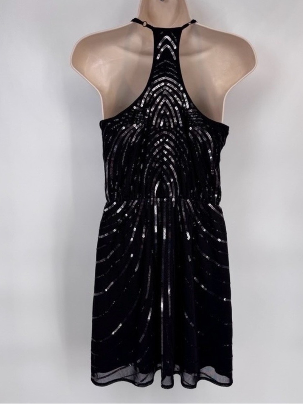 Express Sequined Racerback Dress, Size Medium, Like-New Condition - Picture 3 of 10